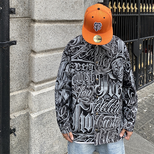 blacksoag美式街头西海岸匪帮说唱满印奇卡诺chicano嘻哈夹克外套