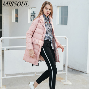 missoul米素女装秋冬款立领休闲可脱卸两穿羽绒服