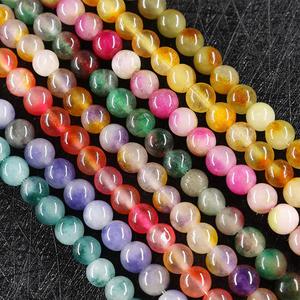 6mm云南七彩玉diy配件饰半成品玉石玛瑙圆串散珠子colorful jade