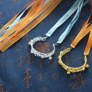 汉服手镯古风超仙手链古代敦煌开口手环舞蹈丝带闺蜜遇见神鹿手饰