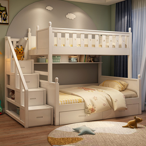 雅思洛家居旗舰店天猫实木上下床女孩公主房高低子母床双层床青少年