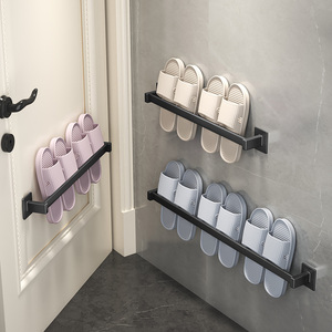 浴室拖鞋架免打孔卫生间鞋子收纳架厕所壁挂式门后沥水置物架架子
