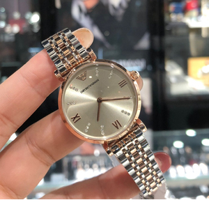 阿玛尼手表女士满天星腕表间金钢带贝母石英女表ar16830人付款3590