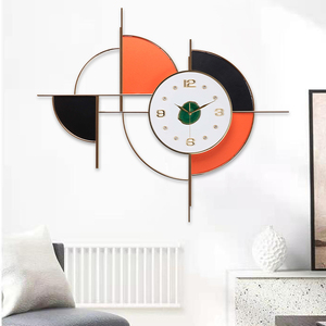 挂钟现代简约轻奢装饰画钟表客厅家用静音艺术时钟北欧创意挂墙表