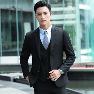 男职业套裤正装马甲修身韩版纯色商务面试经理工作服免烫爱尔服装