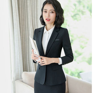 职场春季马甲西装外套大码黑色西服一粒扣老师面试正装教师工作服