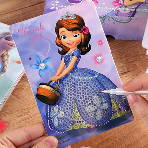 苏菲亚公主钻石画儿童手工点钻贴画制作玩具女孩爱莎立体粘贴贴纸