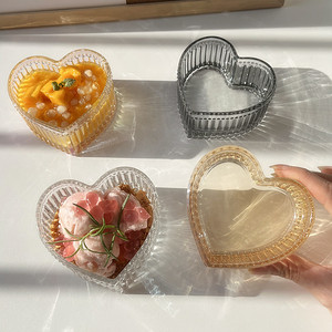 特别好看的桃心碗少女心甜品冰淇淋碗ins风高颜值玻璃碗家用小碗