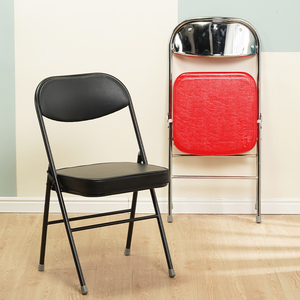结婚陪嫁红色椅子加厚办公座椅折叠椅复古老式靠背椅家用写生餐椅
