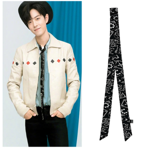 肖战同款加长小领巾丝带发带腰带街头嘻哈腰果男女士细窄丝巾夏季