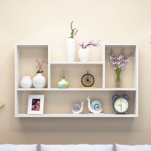 挂墙上的格子墙壁柜子置物架储物卧室装饰创意墙面工艺品打孔摆件