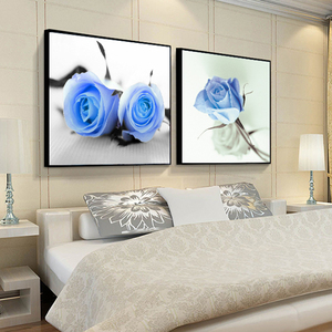 现代简约卧室装饰画床头挂画北欧温馨主卧房间壁画酒店双联墙面画