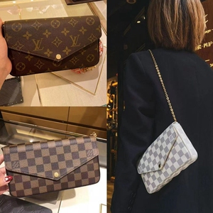lv/路易威登女包f07licie老花三合一链条包信封包单肩斜挎包m6127