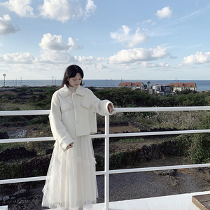 wangjee白色纱裙女半身秋冬搭配上衣很仙的网纱半裙中长款仙女裙