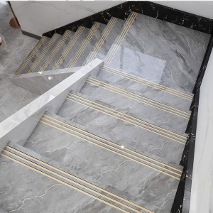 楼梯砖踏步瓷砖金丝大理石地砖加厚1.2米地板砖防滑一体阶级砖