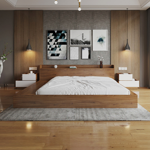 北欧 卧室榻榻米落地矮床 小户型日式地台床 经济型储物床 可定制