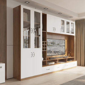 北欧简约 家用小户型 高款客厅背景墙电视柜 多功能储物柜 可定制