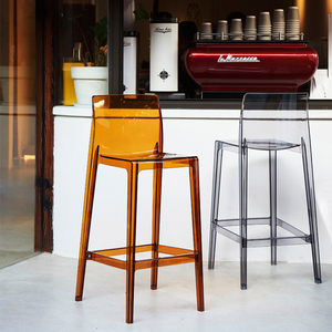 北欧轻奢吧台椅透明亚克力高脚凳创意咖啡厅吧台凳家用网红高脚椅