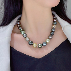 大溪地黑珍珠混彩项链