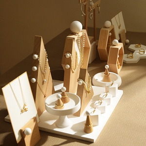 首饰展示架榉木耳环项链架创意组合套装珠宝首饰店铺陈列展示道具