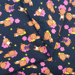 宝蓝底拉拉熊印花12安帆布diy手工面料布包背包抱枕窗帘桌布布鞋