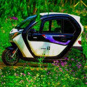 飞诺豪华半封闭时尚电动三轮车跑车城市女性三人车休闭代步车摩托