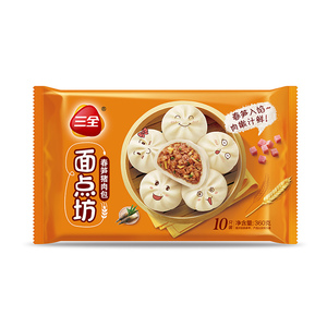 三全面点坊春笋猪肉包360g(10只装) 包子 面点 早餐 方便速食