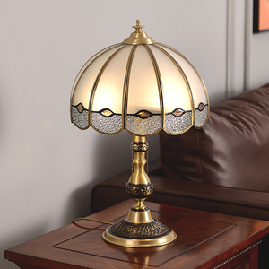 美式台灯卧室床头灯创意轻奢客厅欧式全铜装饰结婚复古床头柜台灯