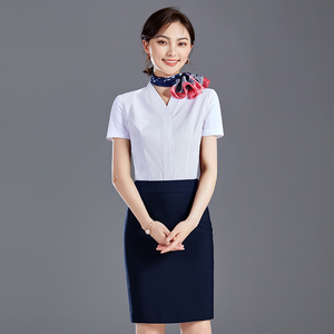 空姐制服职业装女客服接待医美整形前台工作服空乘面试套装裙夏季