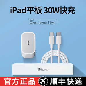 ipadpro充电器头ipad快充2020款适用苹果平板2021套装电脑mini6数据线Air5充电线2018款专用双Typec正品4原9