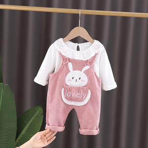 童装女童新款套装2022秋装0-3岁女宝宝纯棉1衣服5-6-7-8个月婴儿9