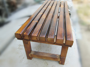 包邮实木长凳条凳沙发凳浴室凳公园户外休息凳床尾凳碳化换鞋凳