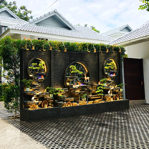 水幕墙流水墙屏风公司酒店别墅庭院露台户外假山喷泉景观鱼池摆件