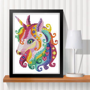 独角兽十字绣 小件简单绣 五彩动物个性创意2022新款绣儿童手工绣
