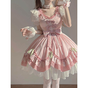 【现货】粉色可爱lolita连衣裙温柔洋装洛丽塔软妹大小姐公主lo裙
