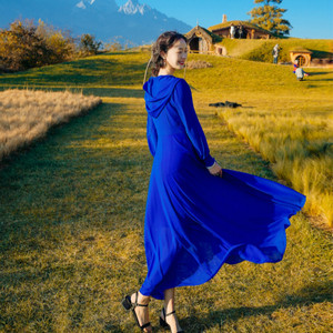 春季新款民族风藏装藏族西藏旅游衣服博拉裙服装女长袖连衣裙3人付款