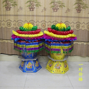 莲花宝纸活纸扎聚宝盆花盆花篮五期百天殡葬祭祀