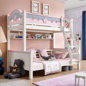 全实木儿童床上下床双层床两层床上下铺男女孩公主床高低床子母床