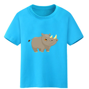 犀牛儿童2年级3女孩4短袖t恤5宝宝6衣服7男童8童装9岁学生班服