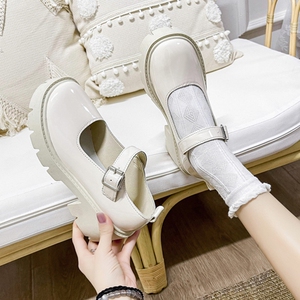 猪腰子鞋可爱大头娃娃日常中跟甜系黑色lo鞋lolita鞋制服鞋基础款