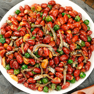 小鱼花生休闲食品下酒菜小吃麻辣果仁坚果休闲零食酒店鱼干花生米