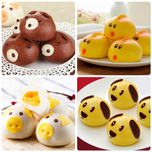 千味央厨动物卡通包子小猪熊鸡狗豆沙奶黄儿童馒头酒店速冻点心蒸