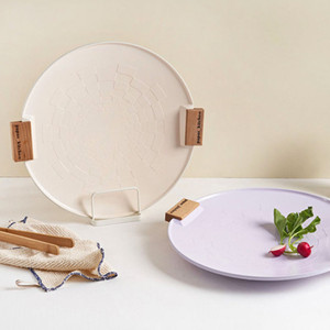 韩国进口户外露营烤肉盘38cm陶瓷麦饭石不粘便捷式烧烤锅多用烤盘