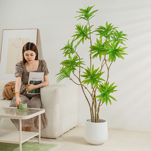 仿真花绿植百合竹高端轻奢仿生植物客厅电视柜落地装饰假盆栽摆件