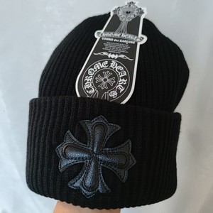 克罗心帽子女冬季ins潮十字架黑 针织帽白色毛线帽男保暖灰冷帽秋