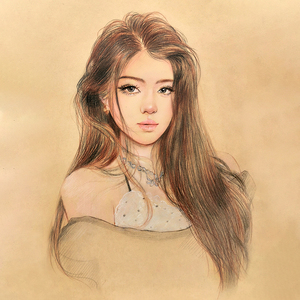 素描人物画像定制手绘彩铅画肖像代画复古牛皮纸画情侣头像铅笔画