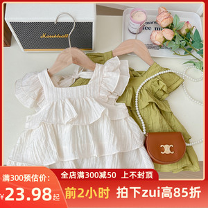 韩版童装2024新款女童娃娃衫儿童夏装上衣宝宝短袖小衫洋气时髦潮