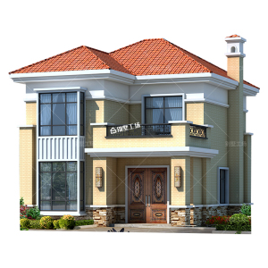 2230新款网红二层小户型自建别墅设计图纸新农村房屋两间简单欧式