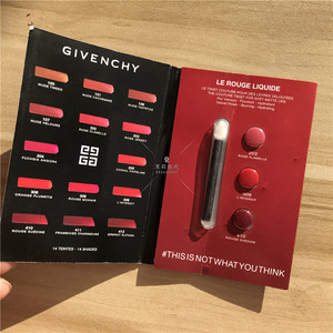 givenchy/纪梵希 小羊皮气垫唇釉丝绒哑光口红202 309 410 试色卡