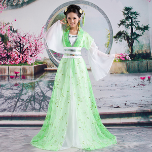 新款古装服装唐装汉服古代新贵妃古筝演出服七仙女舞台雪纺裙公主